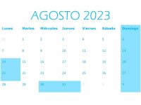 CALENDARIO DEL CONTRIBUYENTE AGOSTO 2023