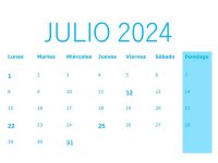 CALENDARIO DEL CONTRIBUYENTE – JULIO 2024
