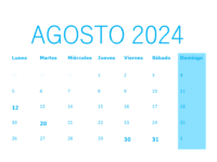 CALENDARIO DEL CONTRIBUYENTE – AGOSTO 2024