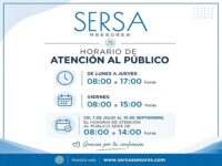 Sersa Asesores adapta su horario de atención al público para mejorar el servicio a sus clientes